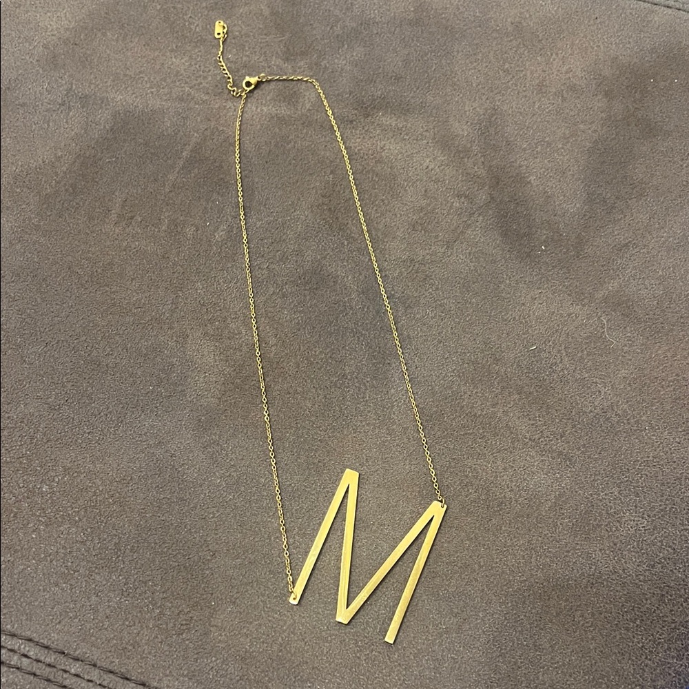 Gold Initial 'M' Necklace
